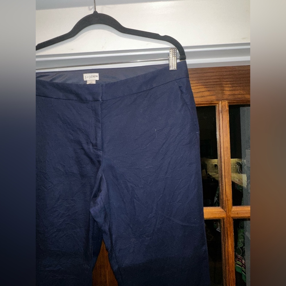 EUC J Crew Size 10 Navy Blue Ankle Cropped Dress Casual Pants‎ - Picture 6 of 13